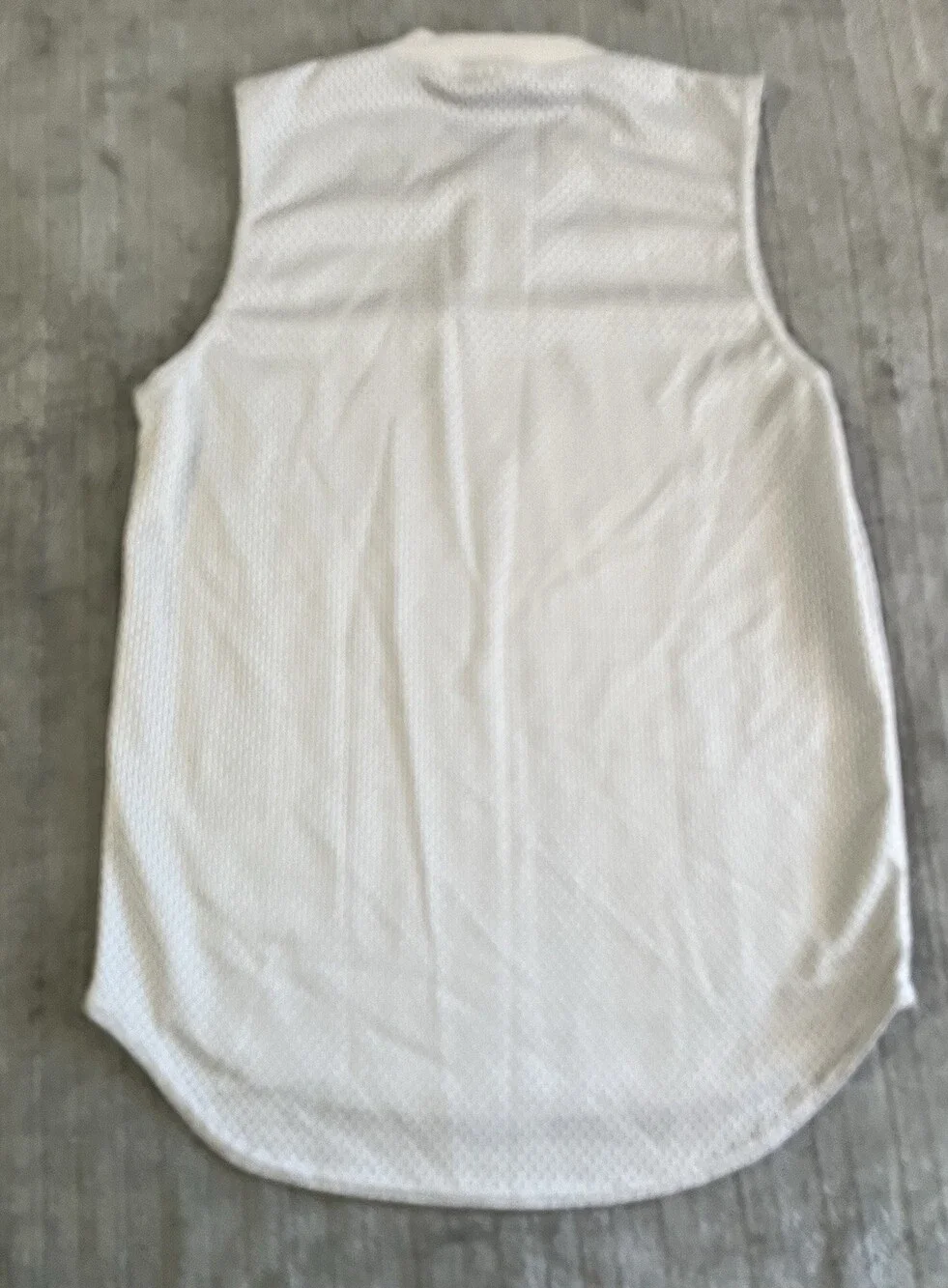Alleson Athletic Gray Mesh Baseball Shirt Sleeveless Jersey Henley Youth Medium